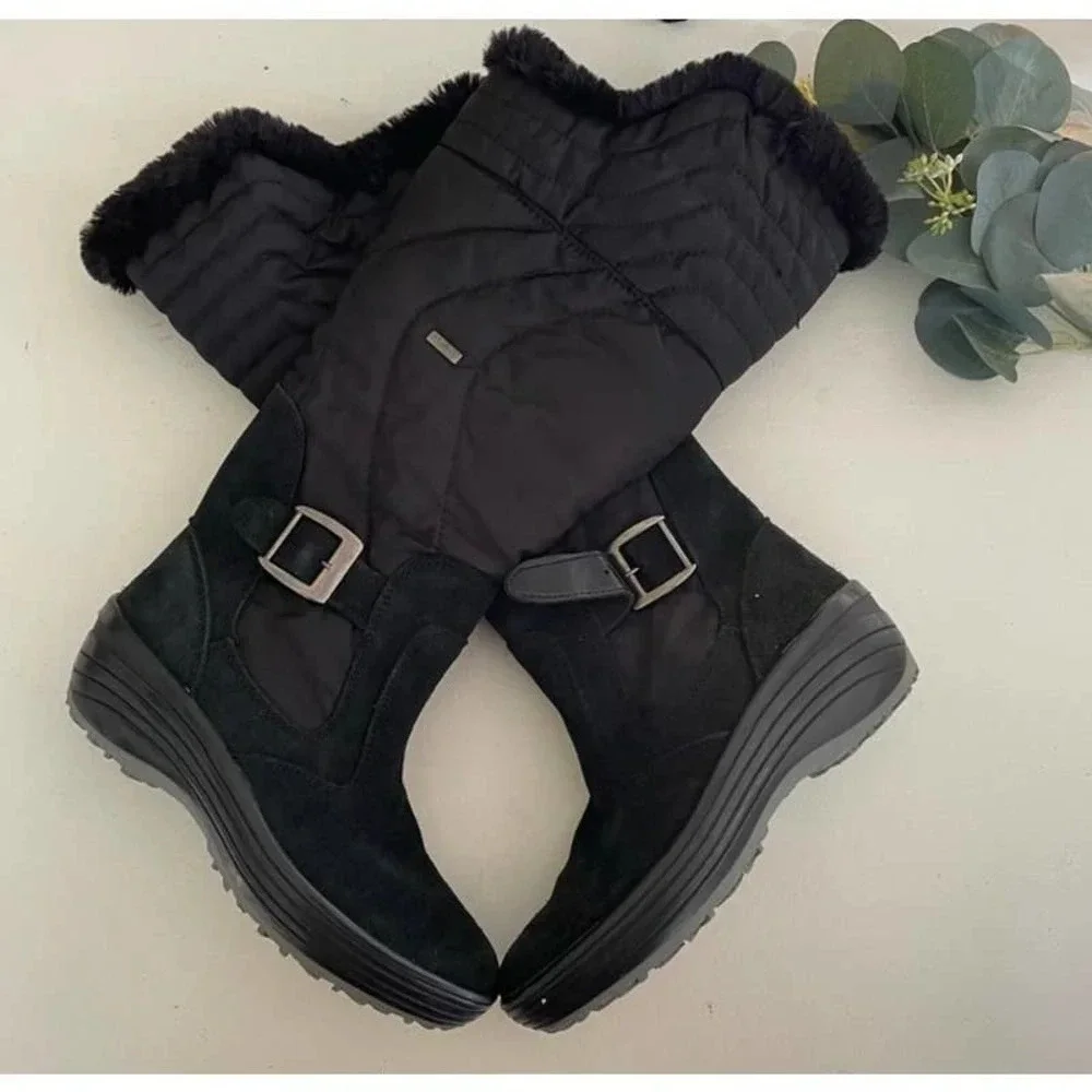 Pajar Canada Women Maddy Waterproof Black Suede Boots Size 36 / 5.5 NWT